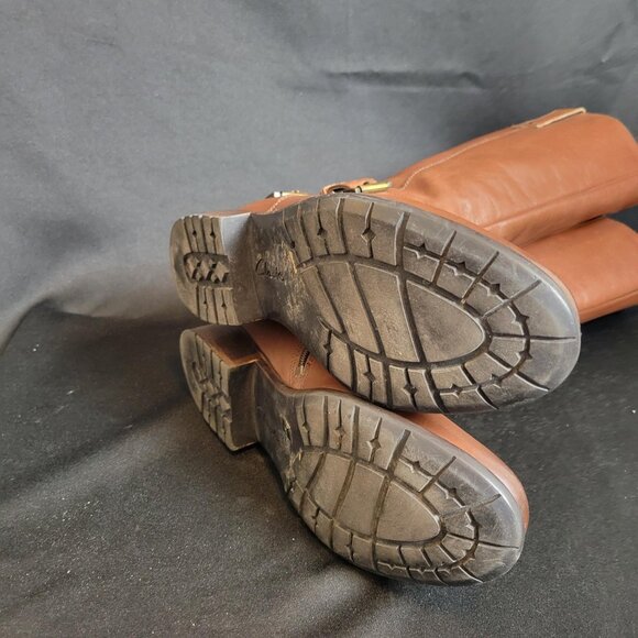 Clarks Brown Leather Knee High Riding Boots Women’s 9M Camel Tan Equestrian Fall - Picture 7 of 9